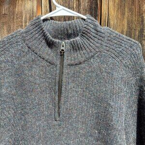 Abercrombie & Fitch Wool Sweater Men's Extra‎ Large Brown Mock 1/4 Zip Pullover